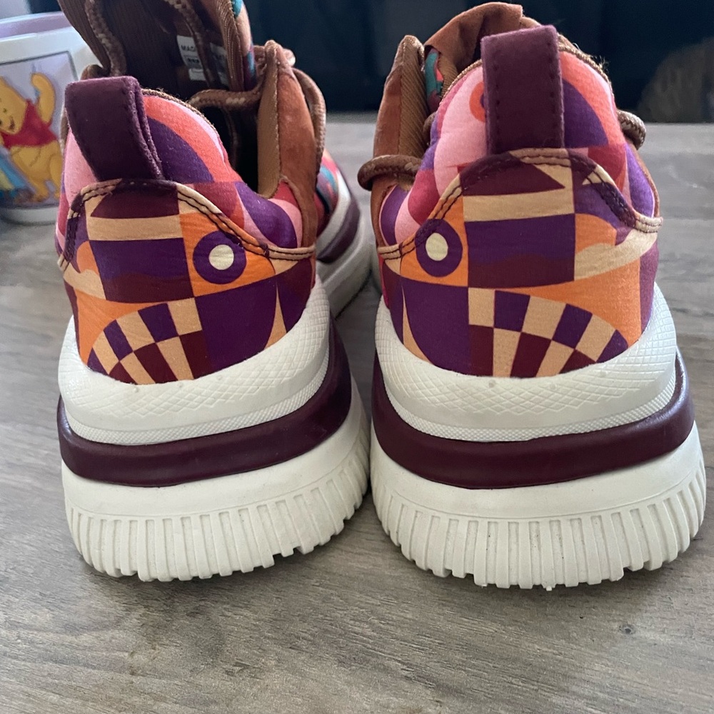 Farm Rio Anthro Graphic Scarves Mixed Media Geometric pattern platform Sneaker - Picture 5 of 12